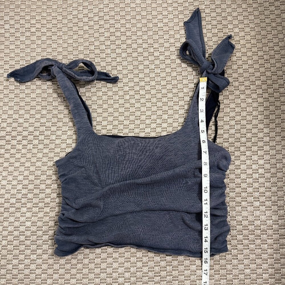 Free People Top Boulevard Tie-Strap Tank Women's Size Medium Ruched Worn On TV - Picture 9 of 13